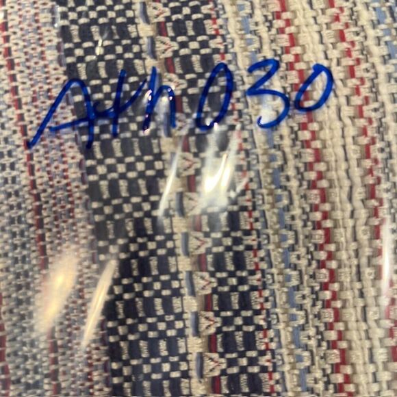 Halogen Tweed Textured Skirt Navy Natural Stripe Lined Back Zip Size 16 - Picture 10 of 10